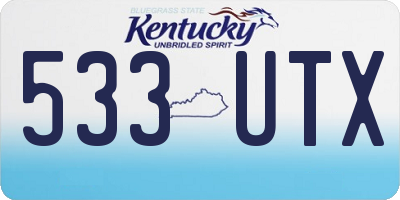KY license plate 533UTX