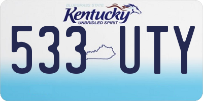 KY license plate 533UTY