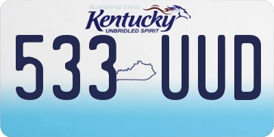 KY license plate 533UUD