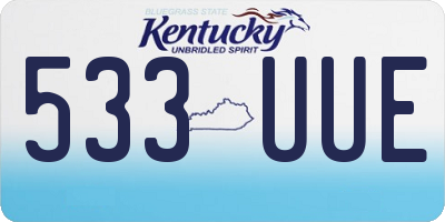 KY license plate 533UUE