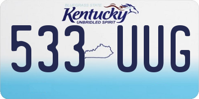 KY license plate 533UUG