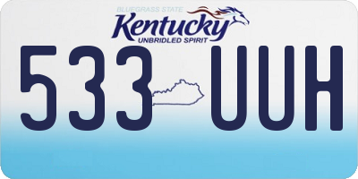 KY license plate 533UUH