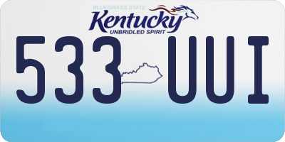 KY license plate 533UUI
