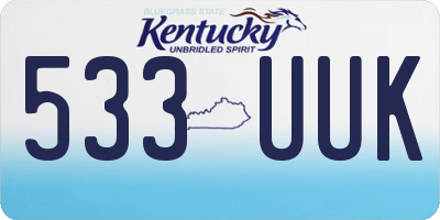 KY license plate 533UUK