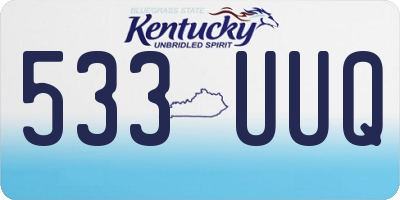 KY license plate 533UUQ