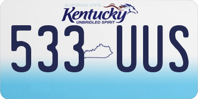 KY license plate 533UUS