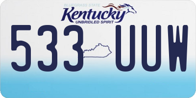 KY license plate 533UUW