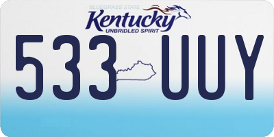 KY license plate 533UUY