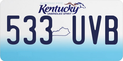 KY license plate 533UVB