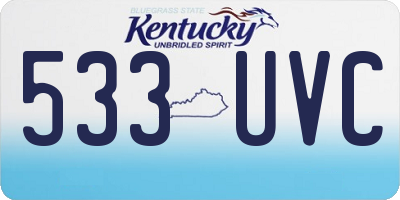 KY license plate 533UVC