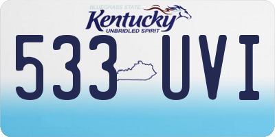 KY license plate 533UVI