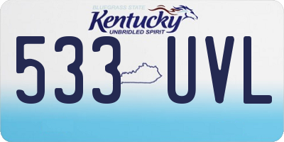 KY license plate 533UVL