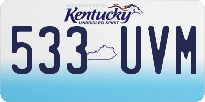 KY license plate 533UVM