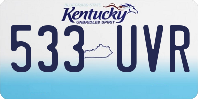 KY license plate 533UVR