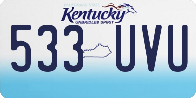 KY license plate 533UVU