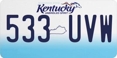 KY license plate 533UVW
