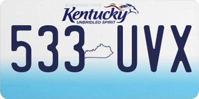 KY license plate 533UVX