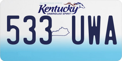 KY license plate 533UWA