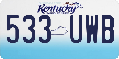 KY license plate 533UWB