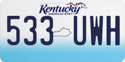 KY license plate 533UWH