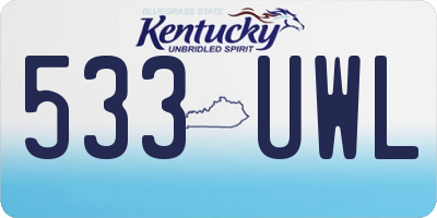 KY license plate 533UWL
