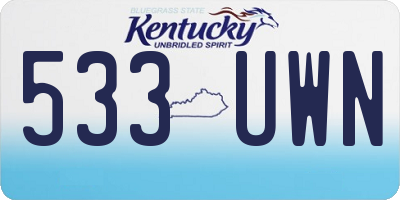 KY license plate 533UWN