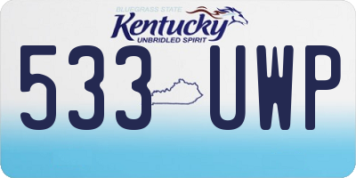 KY license plate 533UWP