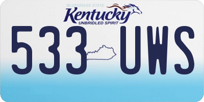 KY license plate 533UWS