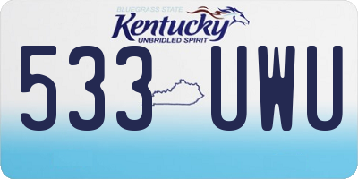 KY license plate 533UWU