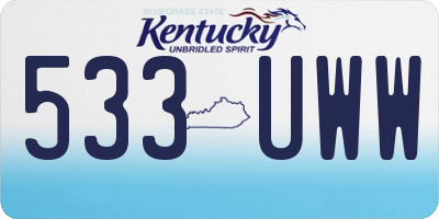 KY license plate 533UWW