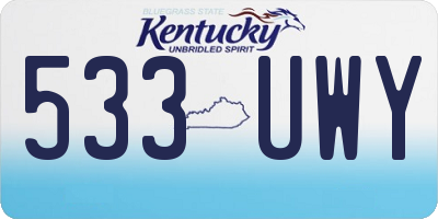 KY license plate 533UWY