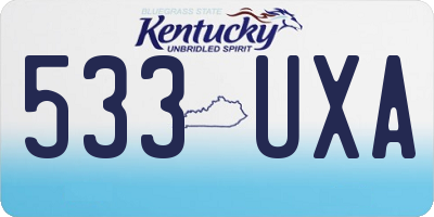 KY license plate 533UXA