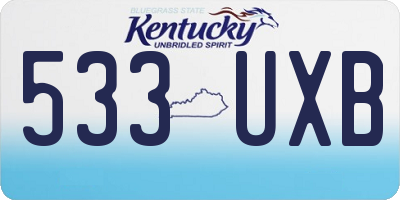 KY license plate 533UXB
