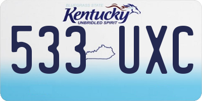 KY license plate 533UXC