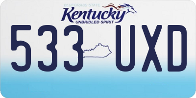 KY license plate 533UXD