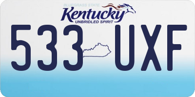 KY license plate 533UXF