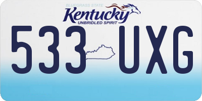 KY license plate 533UXG