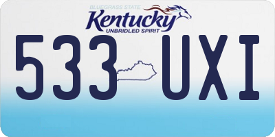 KY license plate 533UXI