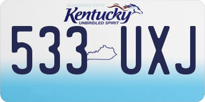 KY license plate 533UXJ