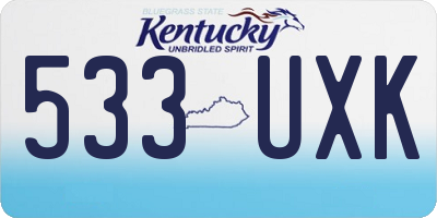 KY license plate 533UXK