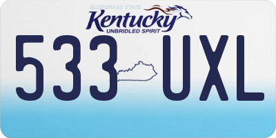 KY license plate 533UXL