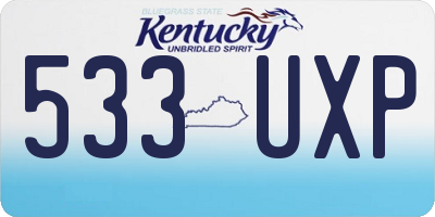 KY license plate 533UXP
