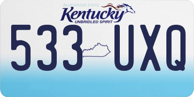 KY license plate 533UXQ