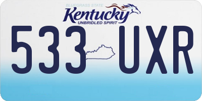KY license plate 533UXR