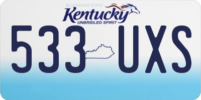 KY license plate 533UXS