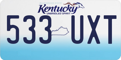 KY license plate 533UXT