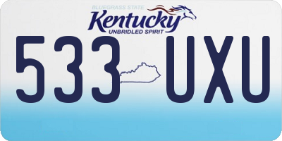 KY license plate 533UXU