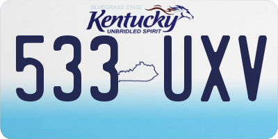 KY license plate 533UXV