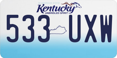 KY license plate 533UXW