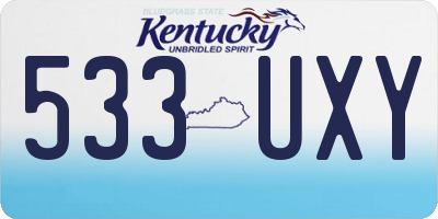 KY license plate 533UXY